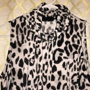 Animal print cold shoulder top